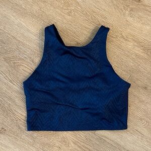 Athleta Navy Patterned Cropped Tank Top. Size S